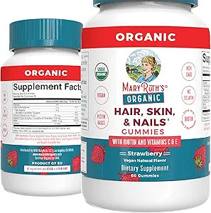 MaryRuth Organics Hair Skin and Nail | USDA Organic | Biotin Gummy with Vitamin C and E | for Age... | Amazon (US)