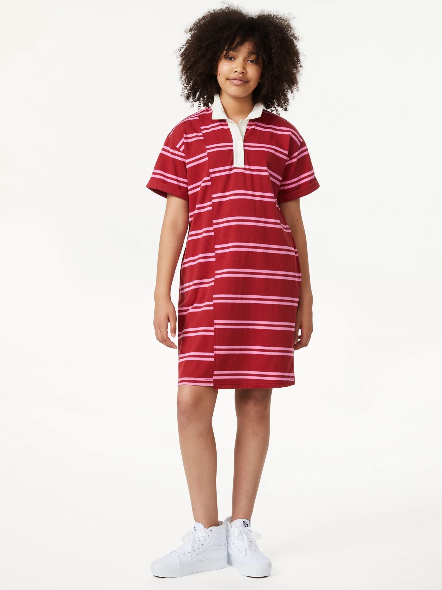 Free Assembly Girls Asymmetrical Polo Dress, Sizes 4-18 | Walmart (US)