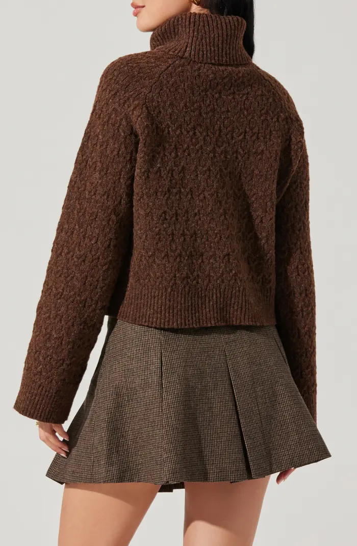 ASTR the Label Textured Stitch Crop Turtleneck Sweater | Nordstrom | Nordstrom