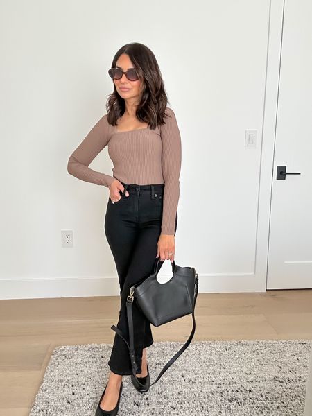 Loving this flare hem denim! A great black pair is a must have for fall. Linking everything here! Wearing an xs top, 24p bottoms and TTS in ballet flats 

#LTKshoecrush #LTKstyletip