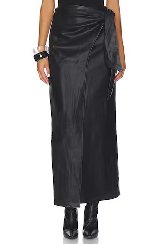 Kassidy Faux Leather Skirt in Black | Revolve Clothing (Global)
