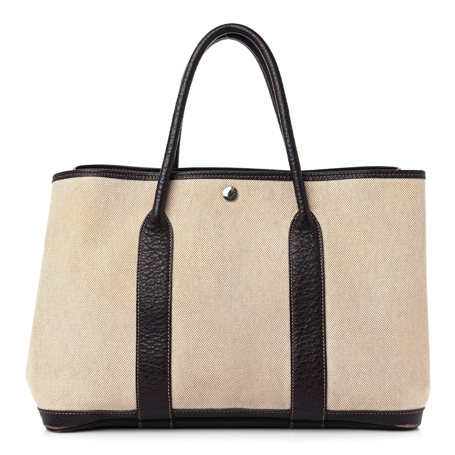 Buffle Skipper Toile Garden Party 36 MM Tote Marron Fonce | FASHIONPHILE (US)