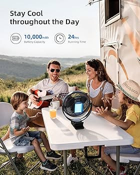 Koonie 8-Inch Clip & Desk Fan, 10000mAh Battery Operated Rechargeable Portable Fan, USB Fan with ... | Amazon (US)