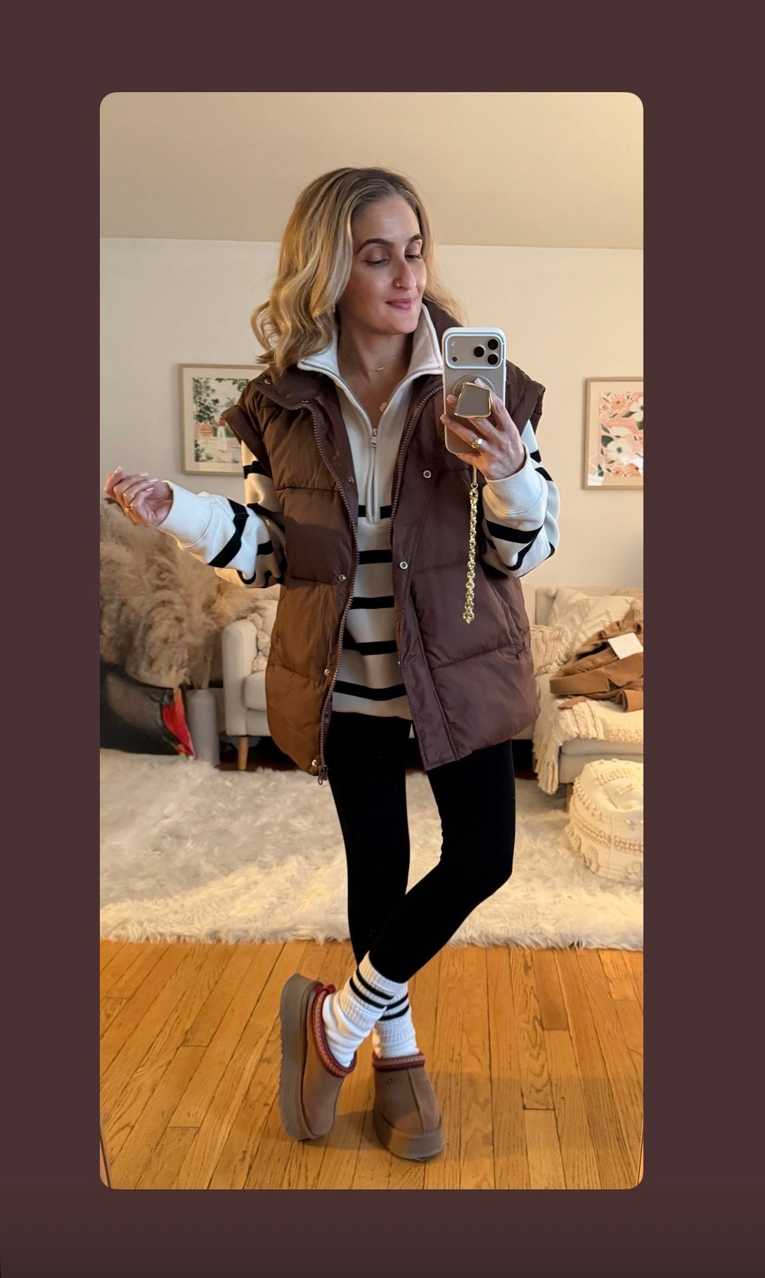 Oversized Puffer vest - medium
Ugg platform clogs - fit true to size 




Trending // iPhone 17 pro max // Neutral // latte // black // white // pink // Black Friday sales // cyber week sales // puffer vest // Amazon finds // designer inspired // Ugg // clogs // stripped socks // stripes // comfy // cozy // cute // chic // aexaerie // gift inspo // gift ideas for her //  gift ideas for him // crew socks // holiday socks // big cyber deal socks // teddy bear socks // stripped socks // Christmas socks // leopard socks // holiday crew socks // pull over // leggings // stocking stuffer // Merry Christmas // happy Hanukkah // happy holidays // my life Christine vinci 

#LTKCyberWeek 

#LTKHoliday #LTKGiftGuide
