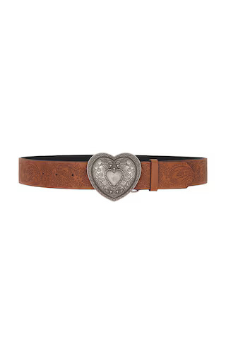 Lovers and Friends Heart Buckle Belt in Brown & Silver from Revolve.com | Revolve Clothing (Global)