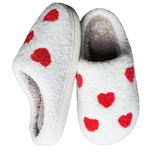 Cute Heart Slippers For Kids Girls Boys Valentines House Slippers Girls Fluffy slipper Little Tween big girl slipper Indoor Outdoor Girl Comfy Bedroom Shoes Soft Warm House Shoes,Red Heart 250 | Amazon (US)