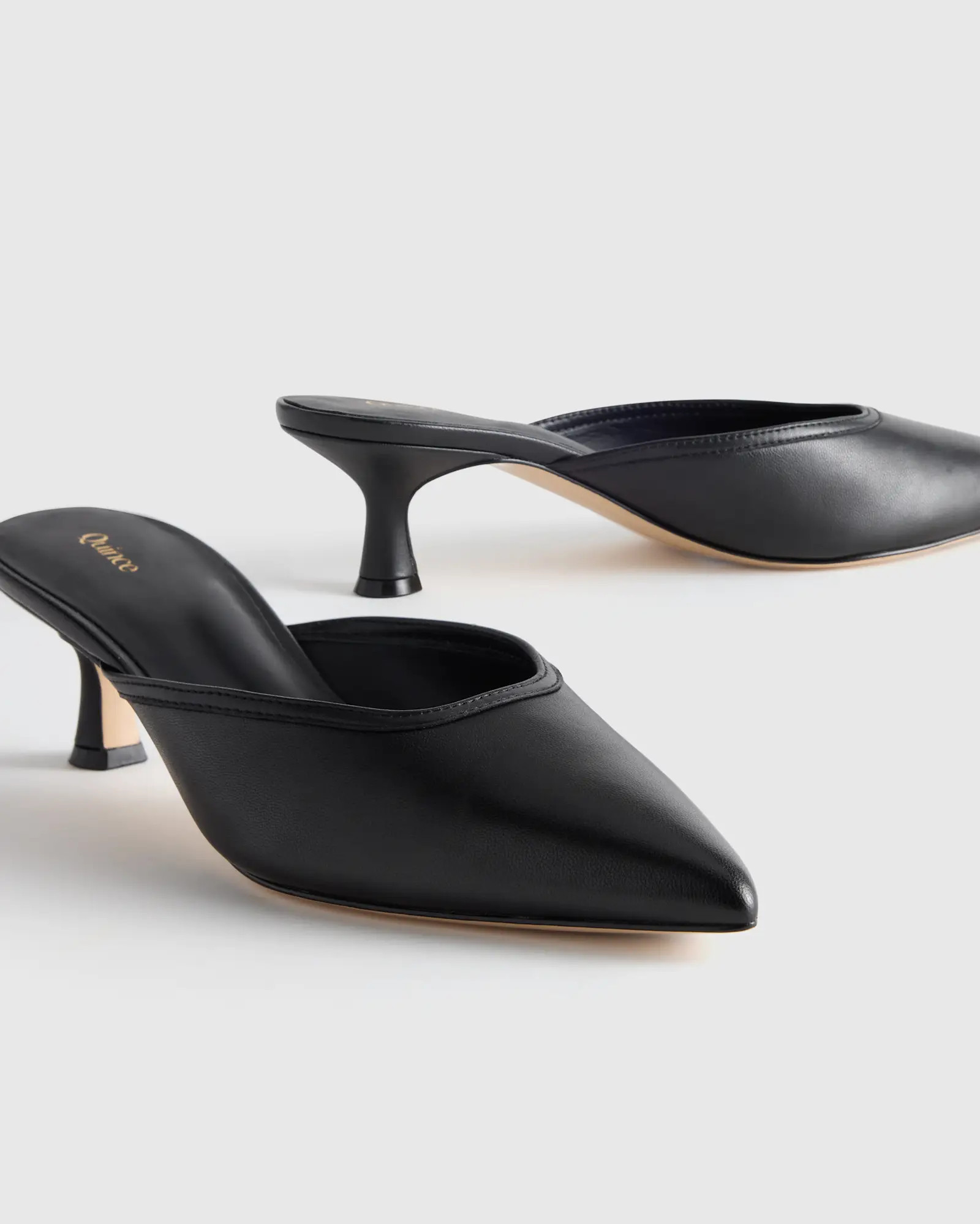 Italian Leather 55mm Kitten Heel Mule | Quince