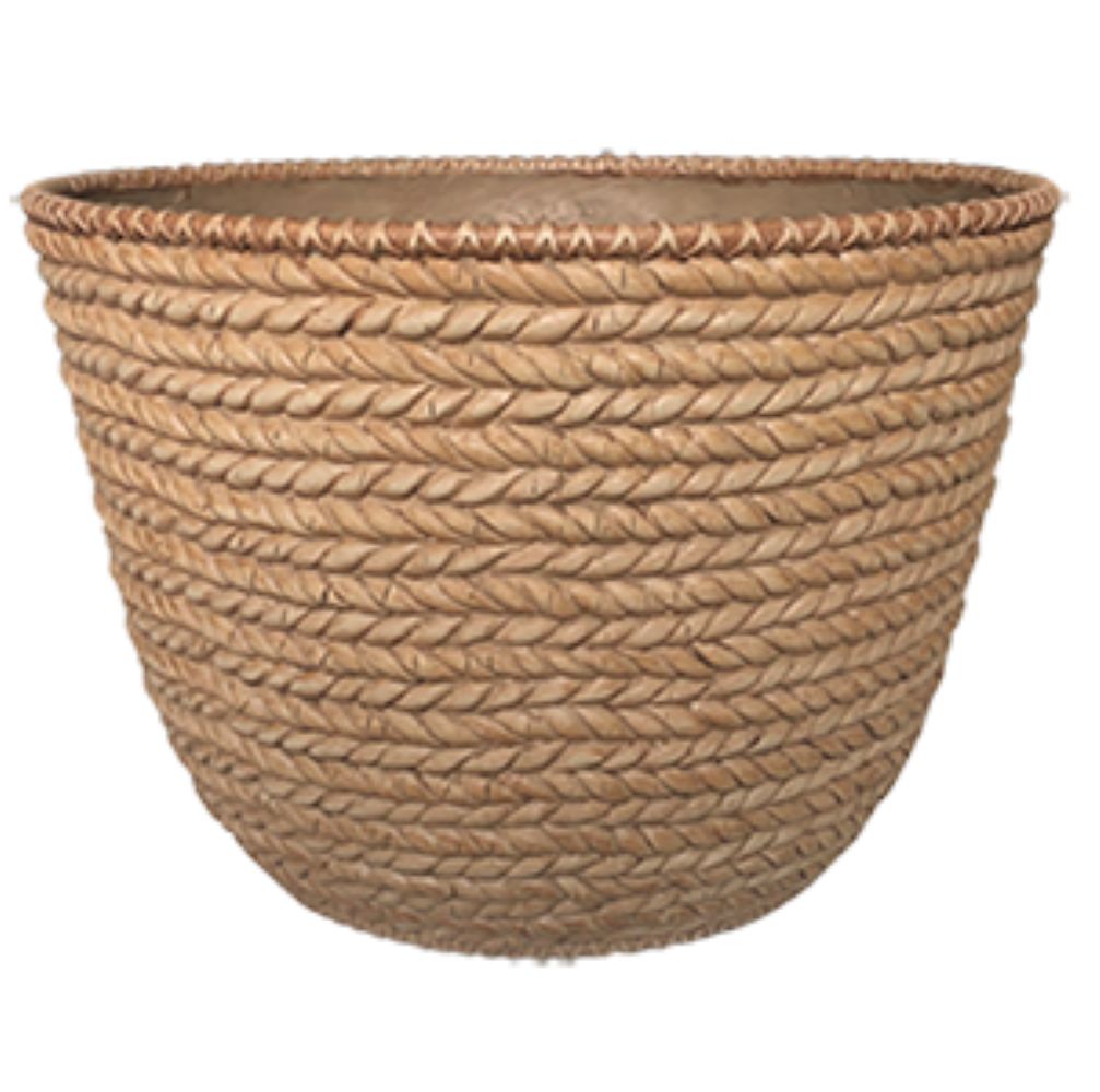 allen + roth 15-in x 10.3-in White Wash Terracotta Resin Planter with Drainage Holes | Lowe's