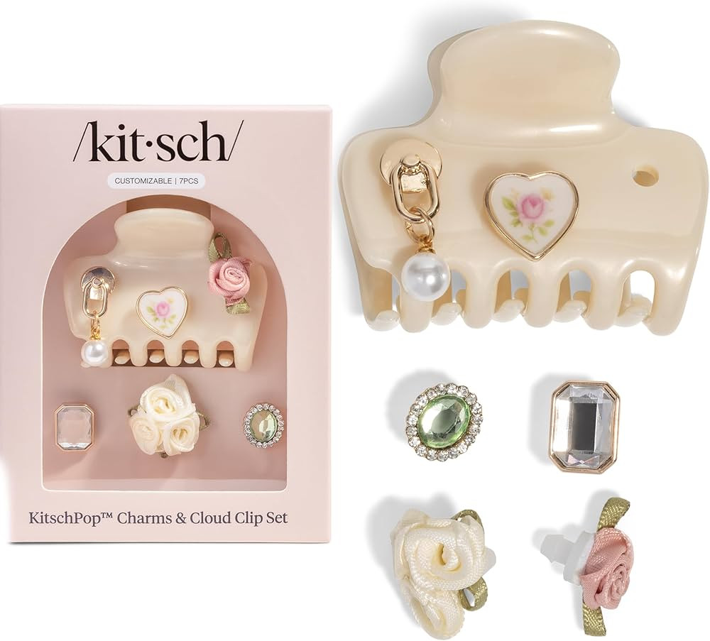 KitschPop ™ Hair Clips For Women with Charm Sets -Customizable Cloud Claw Clip With Interchange... | Amazon (US)