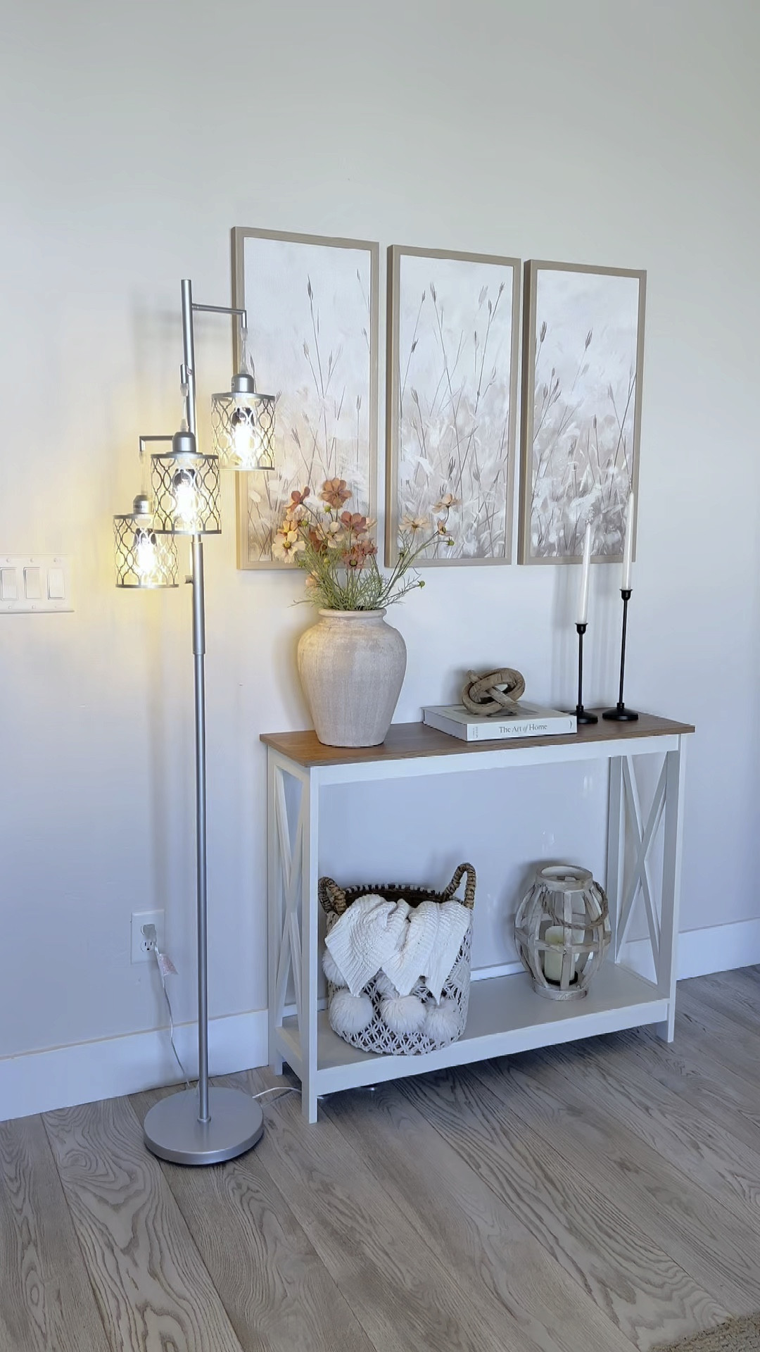 68" Farmhouse floor lamp, Dimmable Industrial Floor Lamps for Living Room, 3 Light Rustic Standing Tall Lamp Including 3 PCS 6W Edison Bulbs, Tree Floor Lamp for Bedrooms Room, Office, Bar, Silver

#LTKSeasonal #LTKVideo #LTKhome