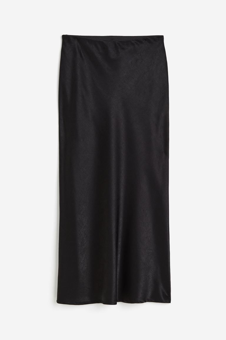 Satin Maxi Skirt - Black - Ladies | H&M US | H&M (US + CA)