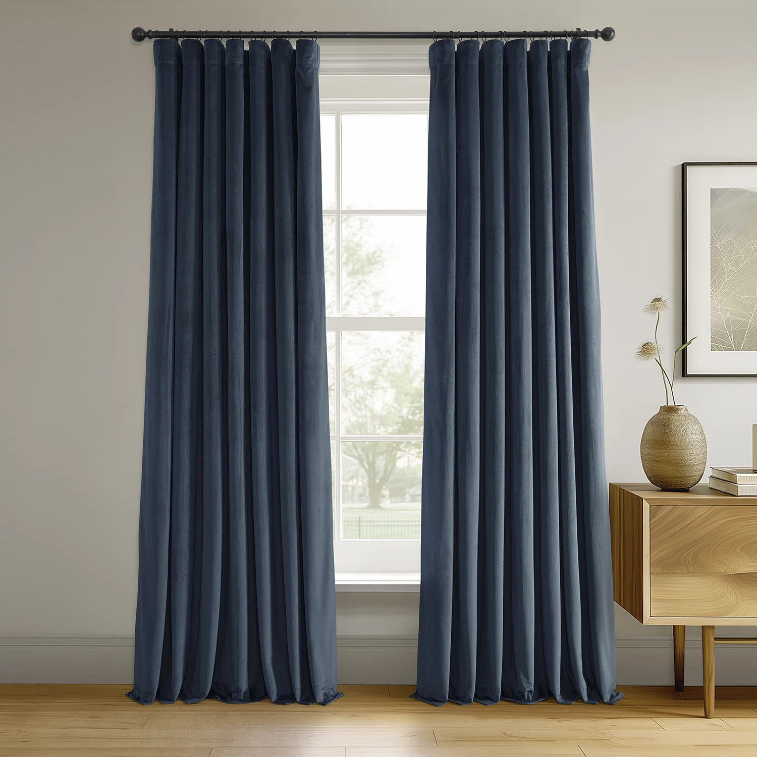 Olivia Signature Thermal Lined 100% Blackout Velvet Curtains for Bedroom & Living Room Curtains S... | Wayfair North America