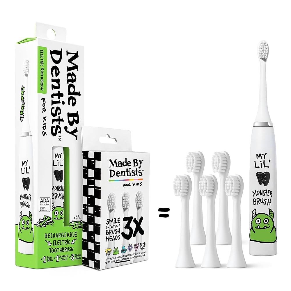Kids Electric Toothbrush - Rechargeable Vibrating Toothbrush with Timer, Includes 6 Replacement H... | Amazon (US)