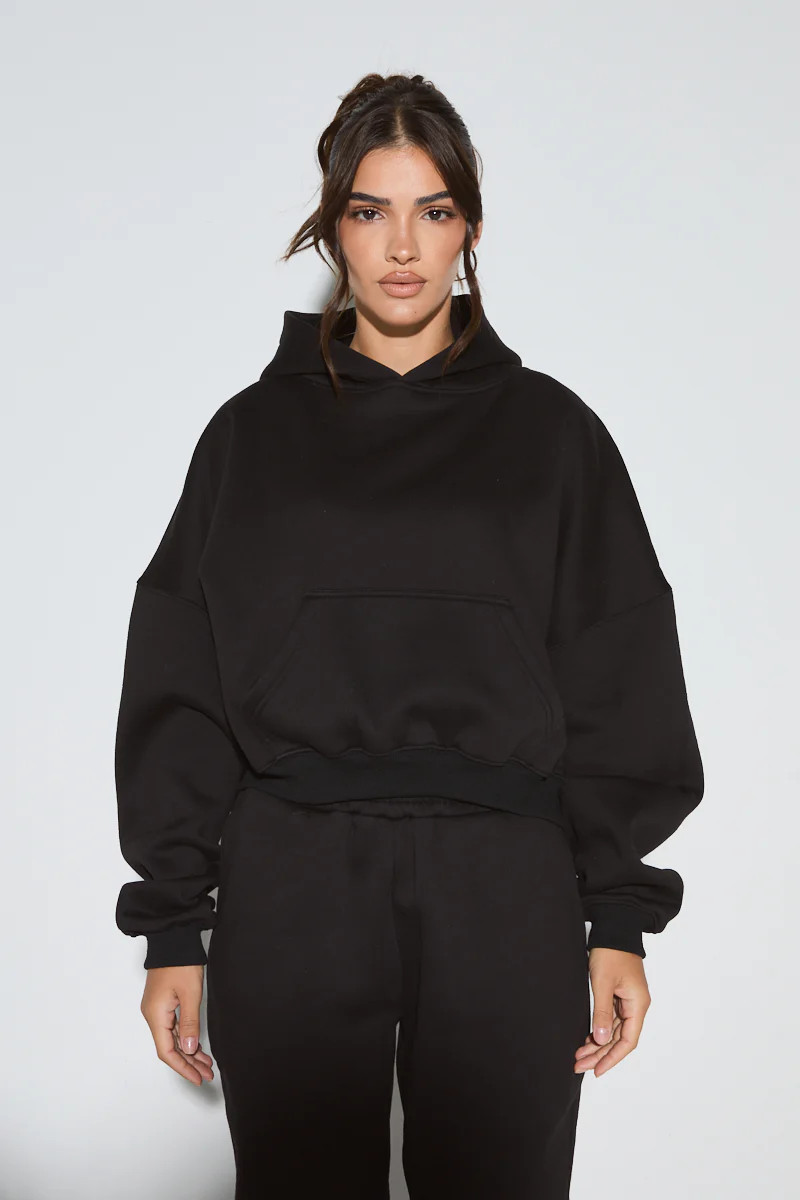 Oversized Black Hoodie | Noughts and Kisses