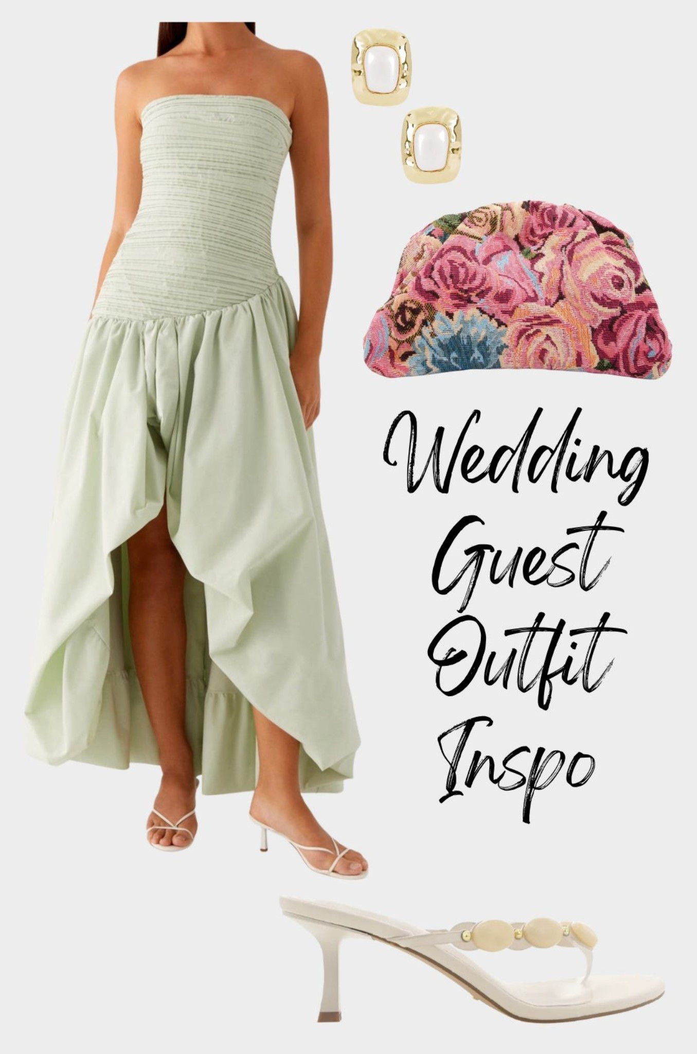 Dress is from Peppermayo named Misa Bubble Dress

Strapless dress, flower print, floral purse, flower print purse, printed purse, kitten heels, bubble hem dress, bubble hem skirt, strapless dress, beaded heels, white heels, nude heels, gold earrings, statement earrings, strapless maxi dress

#LTKootd #LTKBeauty #LTKTravel