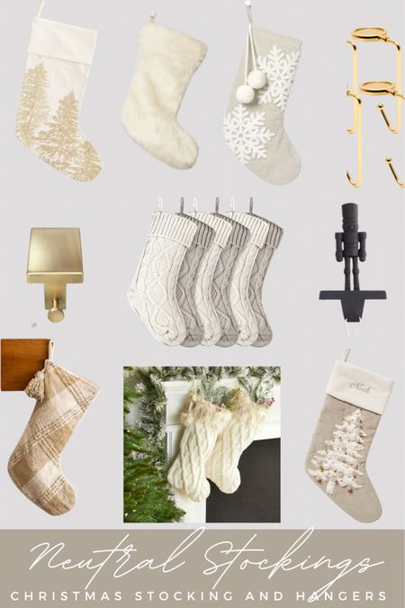 Neutral Christmas stockings and hangers. #stockings #christmasstockings #neutralchristmas #christmasdecor #neutraldecor #stockinghangers #mantlehangers

#LTKhome #LTKSeasonal #LTKHoliday