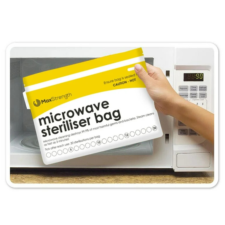 Microwave Sterilizer Bags, 20 ct, Large Steam Bags by Max Strength Pro, 20 Uses per Bag | Walmart (US)