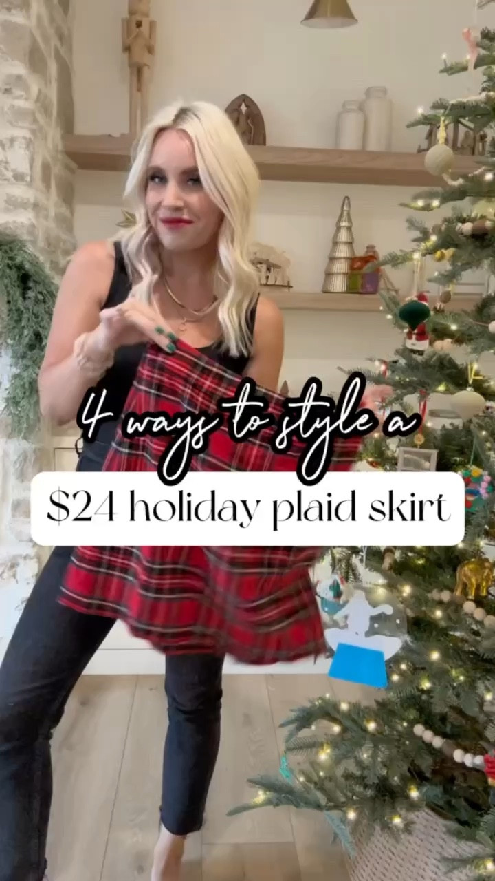 The same plaid skirt styled 4 different ways! From casual to dressy… this skirt can do it all! I am wearing a size 6 for length but a 4 would have been just fine! 

#LTKStyleTip #LTKHoliday #LTKSeasonal