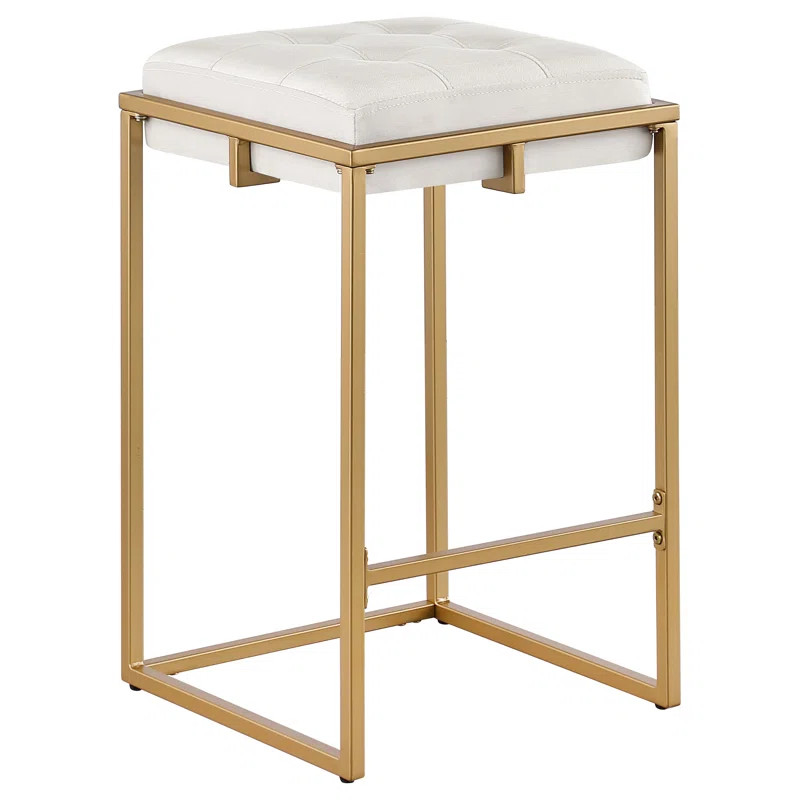 Simmerman Upholstered Counter Stool with Metal Frame | Wayfair North America