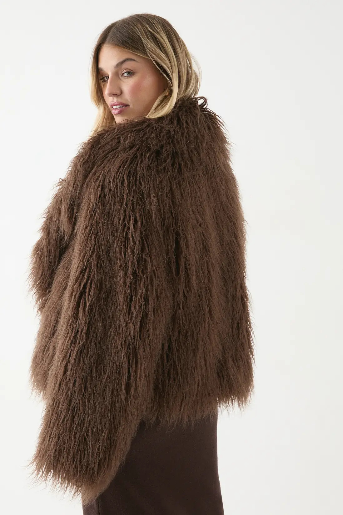 Mongolian Collared Faux Fur Jacket | boohoo (US & Canada)