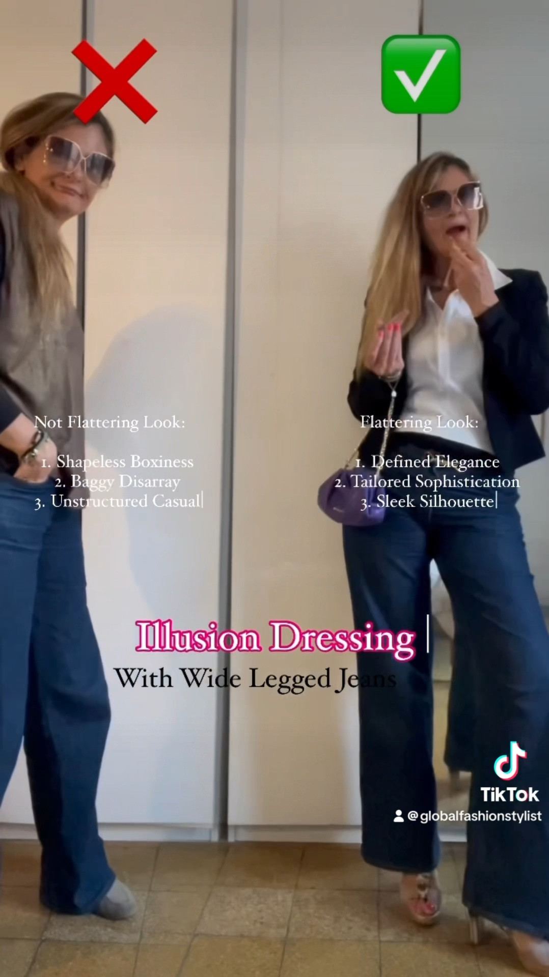 👖✨ Elevate Your Style with Wide Leg Jeans! ✨👖

Ready to master the art of illusion dressing and rock those wide leg jeans like a fashion icon? Say no to baggy tops that create a shapeless silhouette and embrace the power of tailored pieces that flatter your figure. Check out our styling video for all the tips you need!

⭐️ Tips for Styling Wide Leg Jeans ⭐️

	1.	🌟 Cropped Tops: Lengthen your legs effortlessly with a chic cropped blouse or sweater.
	2.	🌟 Fitted Tops: Define your waist and streamline your look with a well-fitted top.
	3.	🌟 Off-Shoulder or One-Shoulder Tops: Add a touch of elegance by highlighting your shoulders and collarbone.
	4.	🌟 Tailored Blazers or Jackets: Amp up the sophistication with a structured blazer or jacket layered over your wide leg jeans.
	5.	🌟 Statement Tops: Make a bold statement with ruffled blouses, bold prints, or embellished tops that draw the eye upwards.

🚫 Say No to Baggy Tops for a Shapeless Silhouette! 🚫
Embrace tailored pieces that enhance your curves and flatter your body shape. Confidence comes from clothes that fit you like a glove! Elongate those legs by wearing chunky high shoes !!

Ready to take your style game to the next level? Don’t miss out on our Bodyshape Bootcamp, part of the Ignite Your Dream Diva course! Learn the art of illusion dressing and dressing for your body shape. Last day to grab a 50% off discount - act now!DM for details or comment for more info ✅💗🫶

Follow @igniteyourdreamdiva
Follow @igniteyourdreamdiva 
Follow @igniteyourdreamdiva

👉 Check out the Bodyshape Bootcamp @igniteyourdreamdiva  unleash your style potential! 💃🕺 

#ootd
Jeans @andotherstories 
Bag @pulicati.bags 
Sunglasses @louisvuitton 
Shoes @lauravitaofficial 

#WideLegJeans #IllusionDressing #StylingTips #FashionInspo
#FashionTips #StyleInspo #OOTD #OutfitIdeas #FashionGoals #BodyPositivity #Empowerment #ConfidenceBoost #Fashionista #TrendSetter #FashionForward #DressForSuccess #FashionInfluencer #PersonalStyle #FashionBlog #InstaFashion #FashionAddict #FashionLover #Fashionista #fashioninspirationlook

#LTKeurope #LTKmidsize #LTKSeasonal