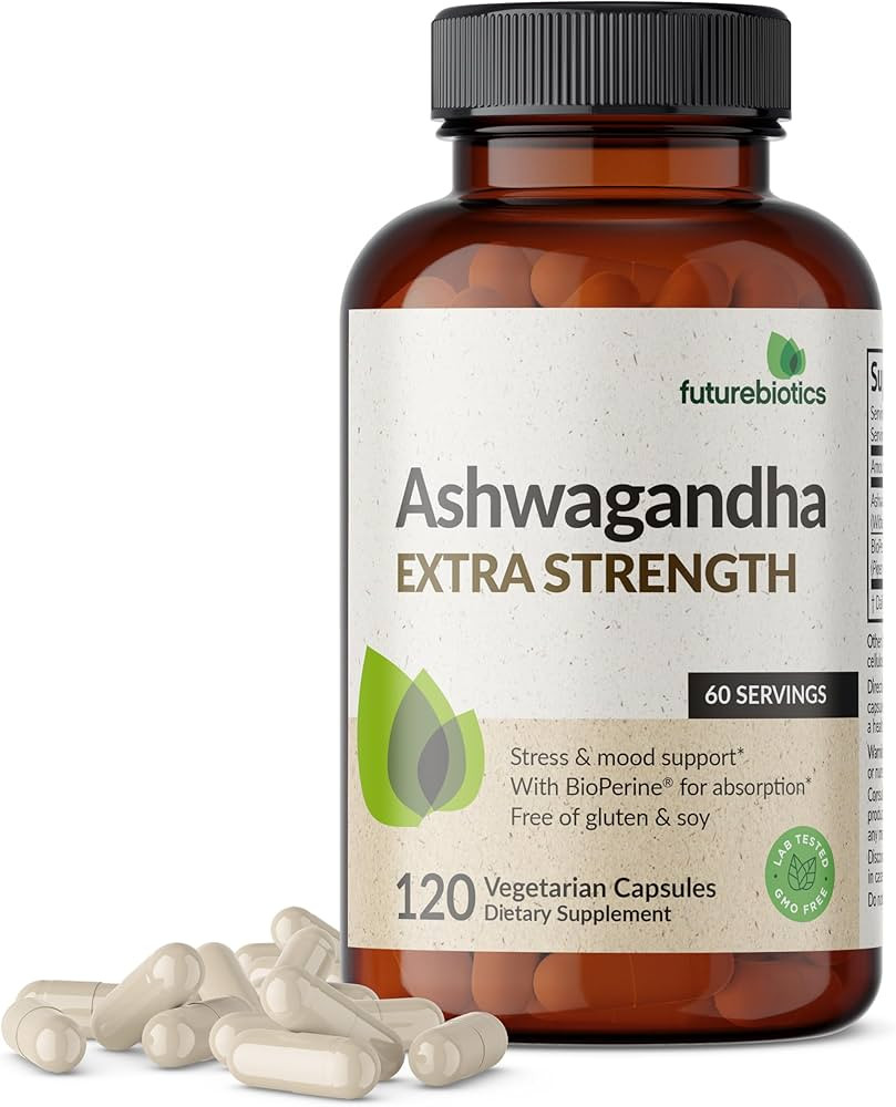 Futurebiotics Ashwagandha Extra Strength Stress & Mood Support with BioPerine - Non GMO Formula, ... | Amazon (US)