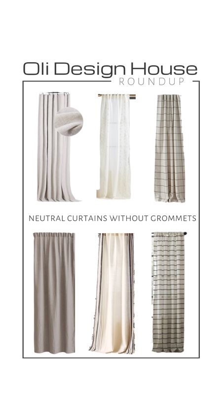 A roundup of neutral curtains without grommets. 

Linen curtains, griege curtains, beige curtains, white curtains, striped curtains, checkered curtains, grid curtains

#LTKhome #LTKstyletip #LTKFind