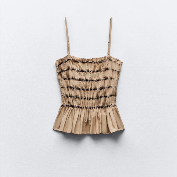 Zara tank top beaded poplin | Poshmark