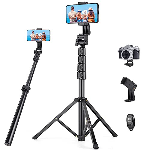 JOILCAN Phone Tripod, 70" Extendable Selfie Stick Tripod for iPhone with Wireless Remote Shutter,... | Amazon (UK)