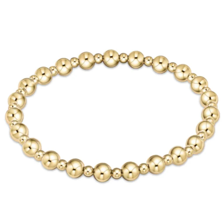 Classic Grateful Pattern 5mm Bead Bracelet - Gold | Southern Roots