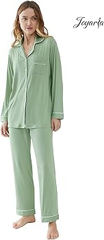 Joyaria Womens Bamboo Viscose Pajama Sets Long Sleeve Button Down Cooling Sleepwear Soft Comforta... | Amazon (US)