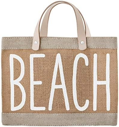 Creative Brands F2786 Hold Everything Waterproof Jute Tote Bag, Mini, Beach | Amazon (US)