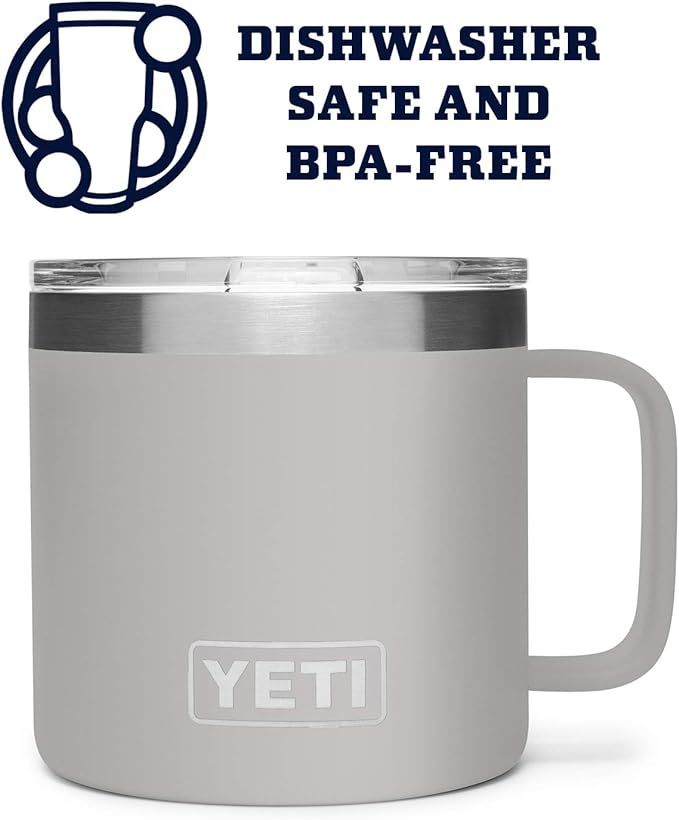 YETI Rambler 14 oz Mug, Vacuum Insulated, Stainless Steel with MagSlider Lid, Stainless | Amazon (US)