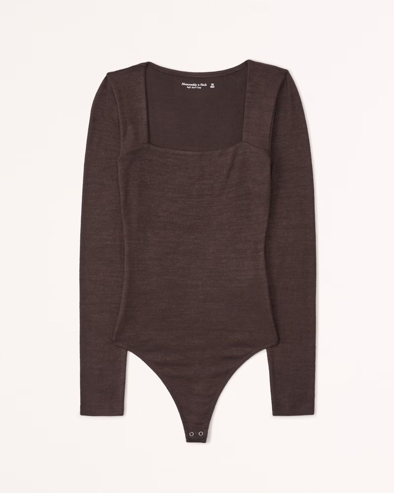 Long-Sleeve Cozy Squareneck Bodysuit | Abercrombie & Fitch (US)