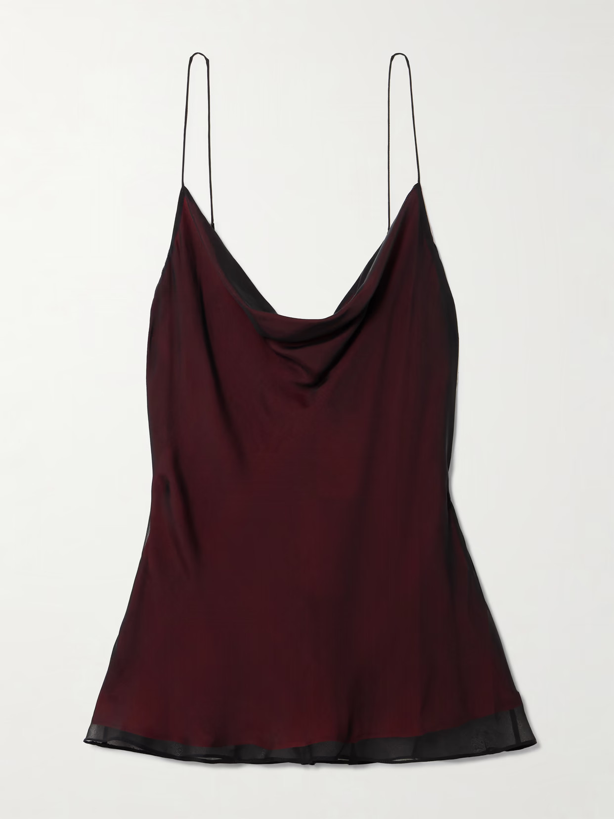 KALLMEYER - Zia Draped Silk-voile Camisole - Burgundy | NET-A-PORTER (US)