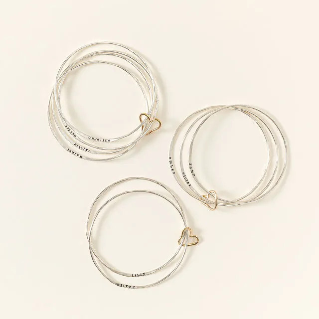Personalized All Heart Bangle Set | UncommonGoods