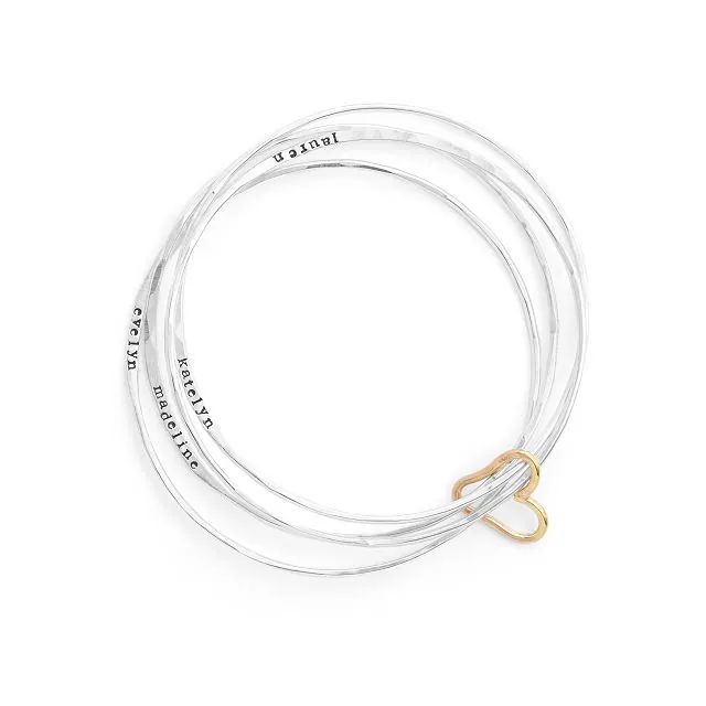 Personalized All Heart Bangle Set | UncommonGoods