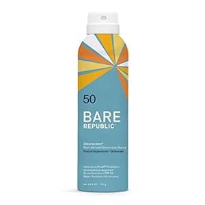 Bare Republic Clearscreen Sunscreen SPF 50 Sunblock Spray, Water Resistant with an Invisible Fini... | Amazon (US)