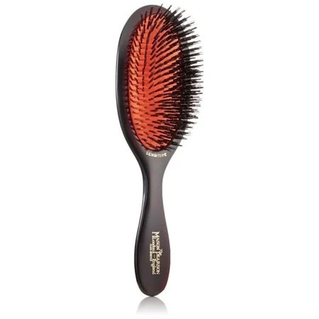 Mason Pearson Large Nylon Bristle 9" Oval Hair Brush with Cleaning Brush, Black, 2 Piece | Walmart (US)