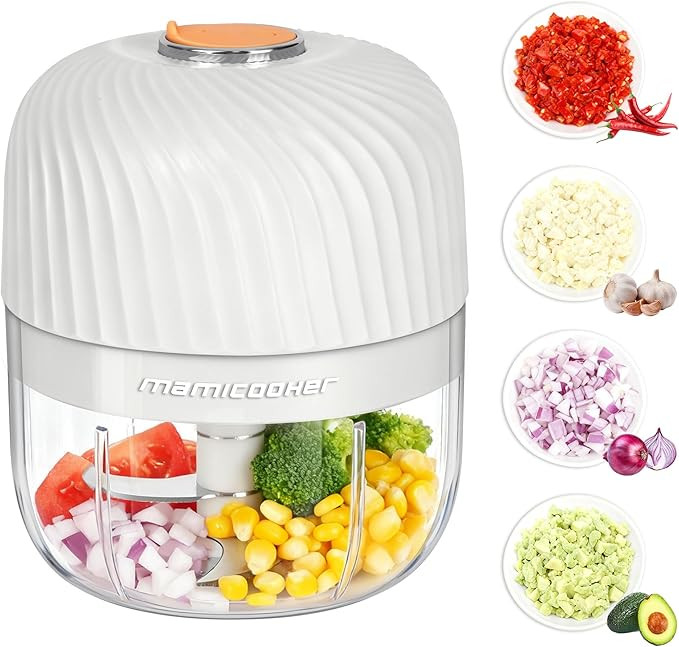Electric Garlic Chopper, Mini Portable Veggie Chopper, 250ML Garlic Grinder Masher Onion Grinder,... | Amazon (US)