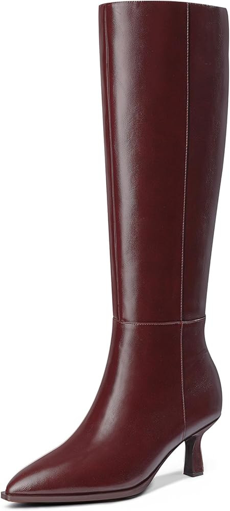 MUCCCUTE Knee High Boots for Women Tall Boots Kitten Heel Pointed Toe Slip On Comfort Fall Long B... | Amazon (US)