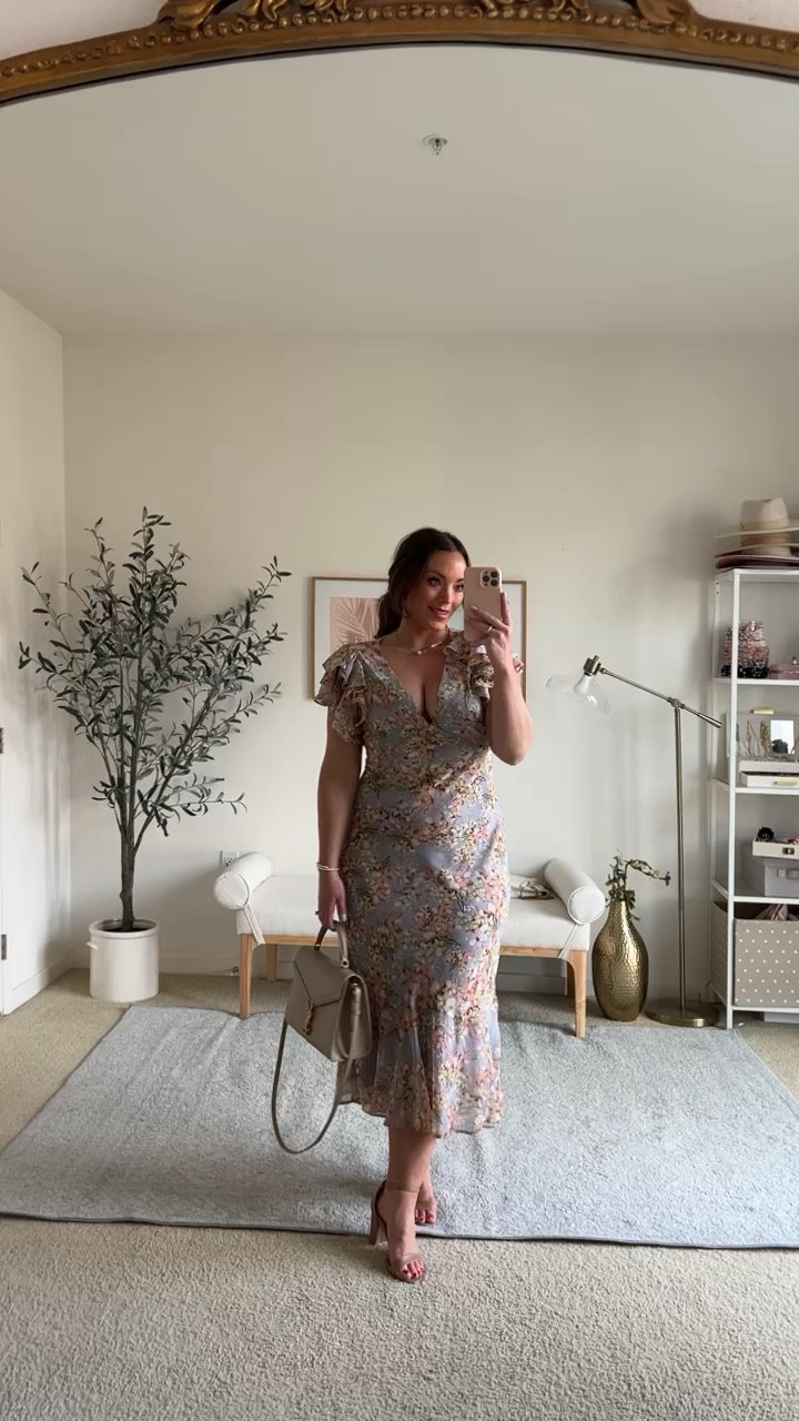 I love that this dress is a little more conservative but doesn’t exactly look like it lol I sized up to a large in this dress, love the ruffle cap sleeves, so feminine and beautiful! Guest wedding dress, spring wedding

Shoes Use code ‘Brittany’ for 20% off!

#LTKmidsize #LTKwedding #LTKVideo