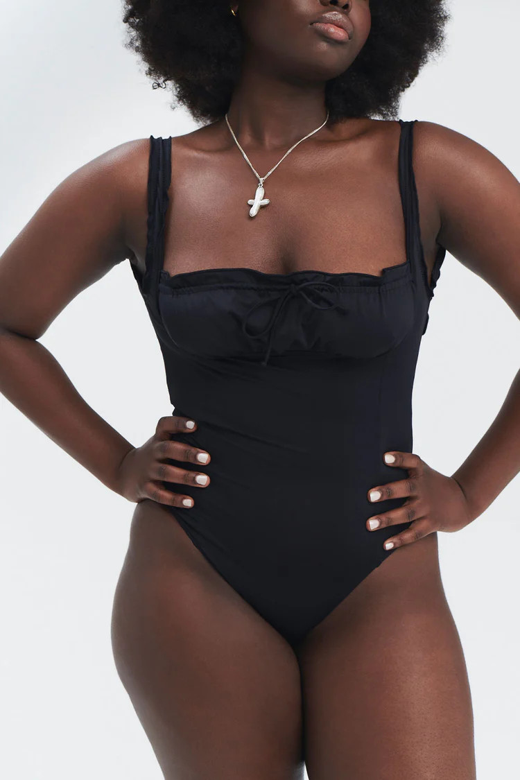 Fawn Ruffle One Piece Swimsuit - Black | Frankies Bikinis