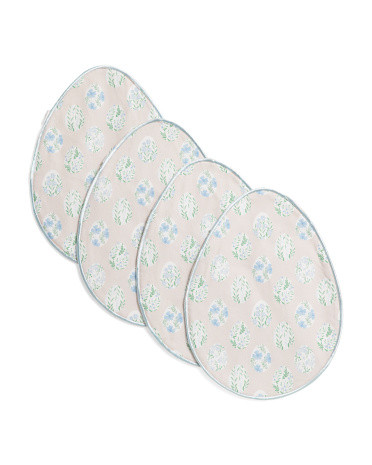 Set Of 4 Floral Easter Egg Shaped Placemats | TJ Maxx