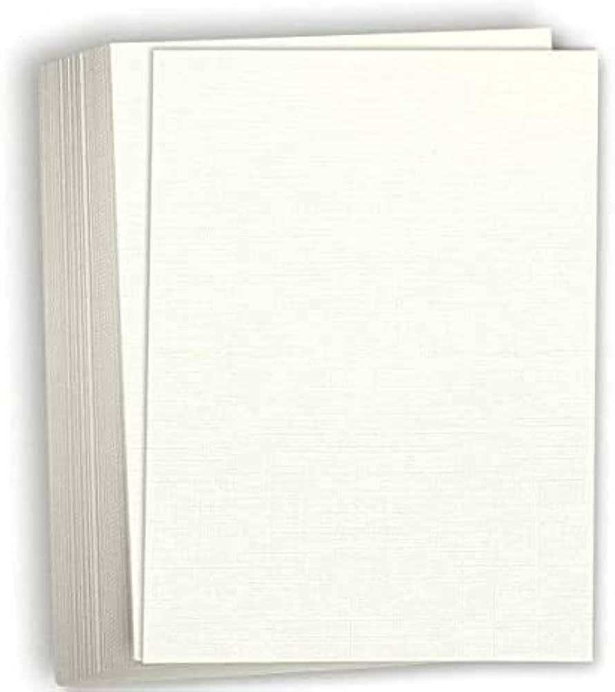 Hamilco Linen Textured Cardstock Paper – 8 1/2 x 11" Blank Thick Heavy Weight 80 lb Cover Card ... | Amazon (US)