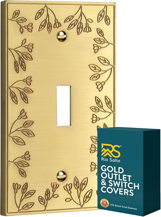 Rio Salto Metal Floral Decorative Wall Plate Toggle Light Switch Cover Plate Outlet Flower Wall P... | Amazon (US)