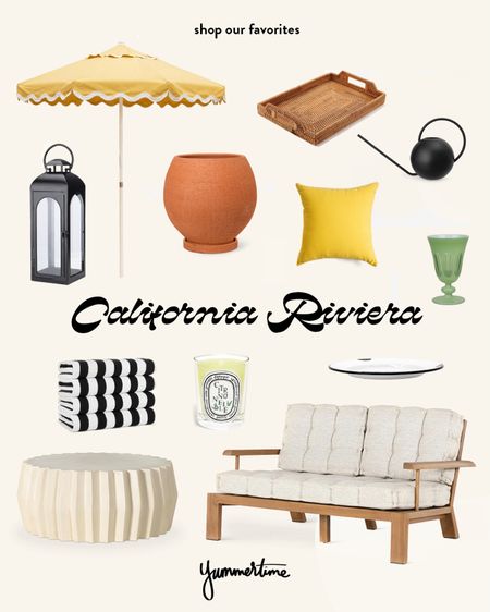 Transport your backyard into the dreamy world of the California Riviera, designed with teak furniture, Amalfi-inspired market umbrellas, terracotta pots, and vibrant dinnerware and serveware.

#LTKSpringSale #LTKhome #LTKSeasonal