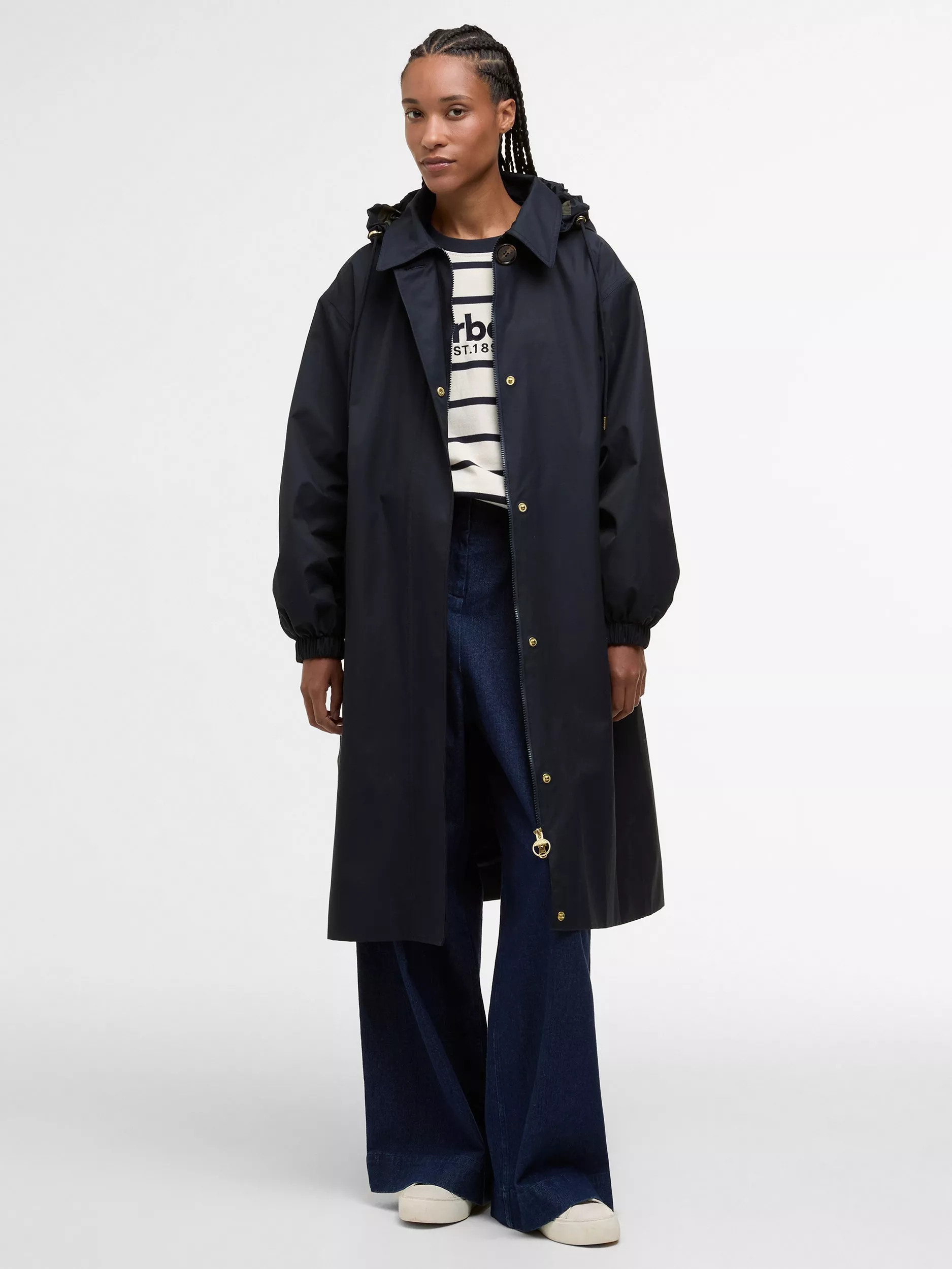 BarbourBronagh Waterproof Jacket, Navy/Ancient Poplar | John Lewis (UK)