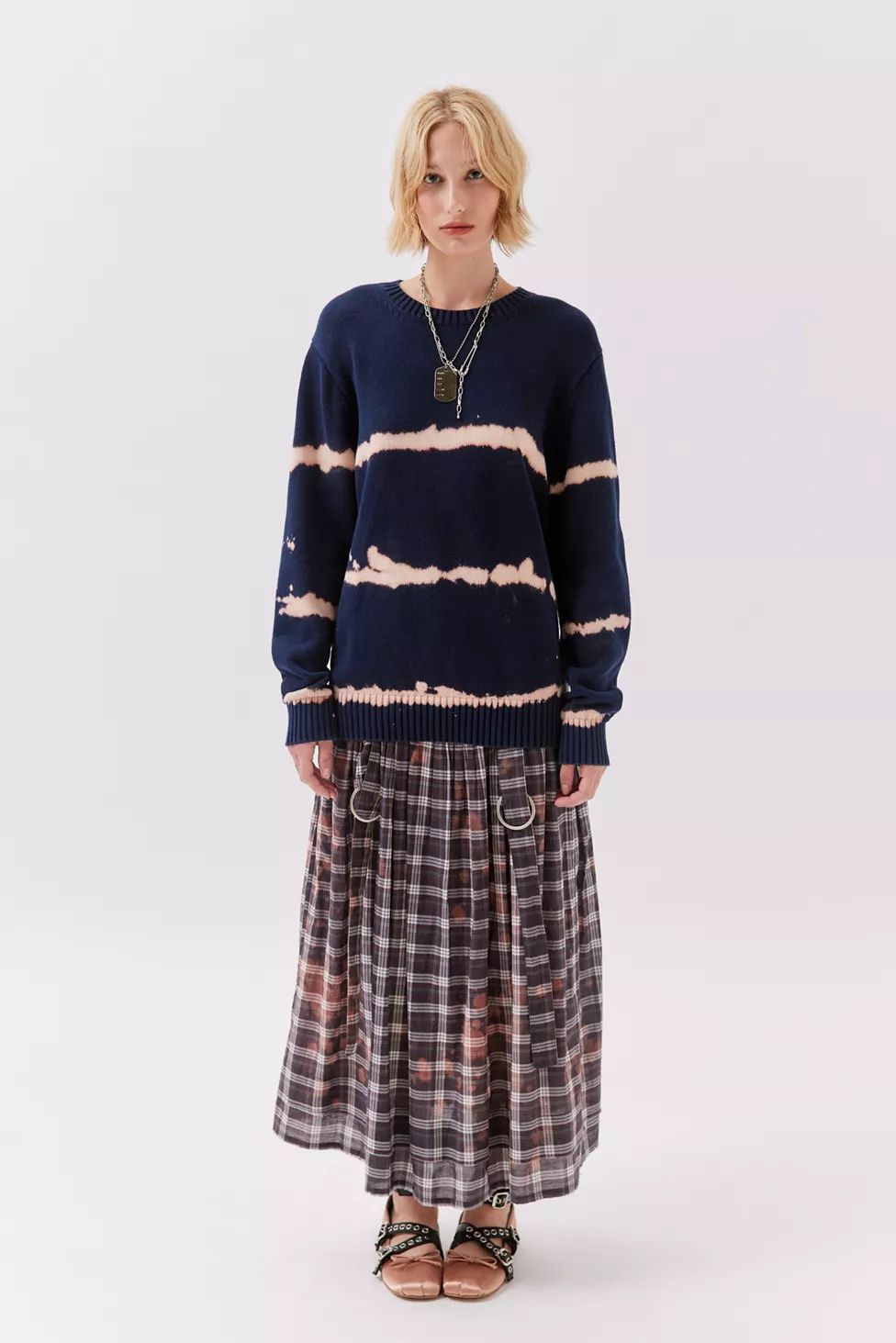 Urban Renewal Remade Bleached Stripe Crew Neck Sweater | Urban Outfitters (US and RoW)