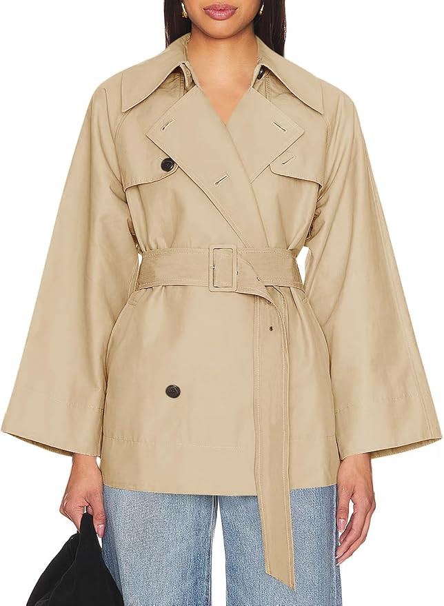 Cicy Bell Womens Casual Trench Coat Double Breasted Long Sleeve Fall Jacket Classic Lapel Overcoa... | Amazon (US)